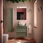 Mueble de baño Attila suspendido 2 cajones sobre encimera green satin de Salgar